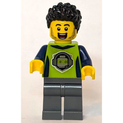 Figurine Man, Lime Jacket, Dark Bluish Gray Legs, Black Hair du set 60388