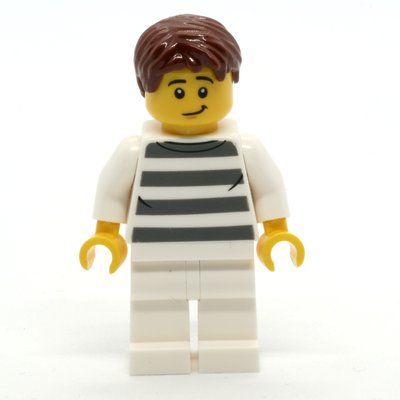 Minifiguur Criminal, White Prison Jumpsuit uit set 60370