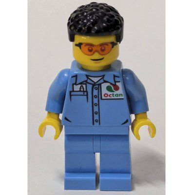 Minifigurka Mechanic, Medium Blue Overalls z zestawu 60389