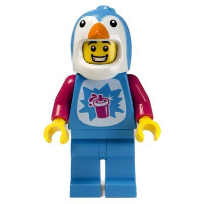 Minifigure Slushy Vendor, Penguin Mask del set 60384