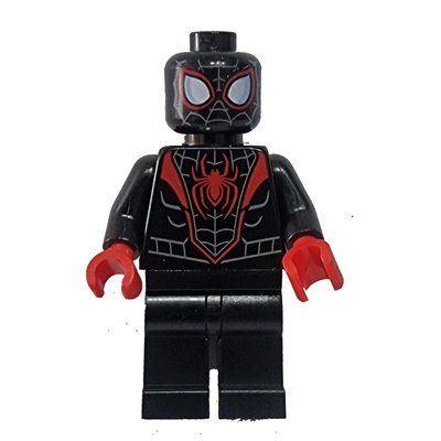 Figurine Spider-Man (Miles Morales), Red Hands, Gray Face Webbing du set 76244