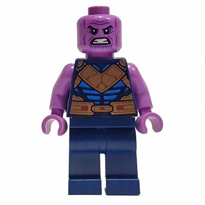 Minifigure Thanos, Dark Blue and Gold Outfit, Medium Lavender Arms del set 76242
