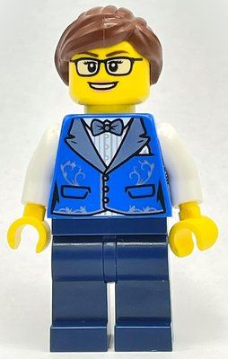Figurine Drummer - Blue Torso, Dark Blue Legs, Reddish Brown Hair du set 10312