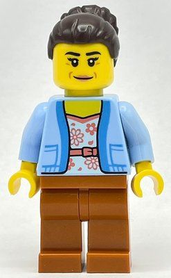 Figurine Club Owner - Bright Light Blue Torso, Dark Orange Legs, Dark Brown Hair du set 10312
