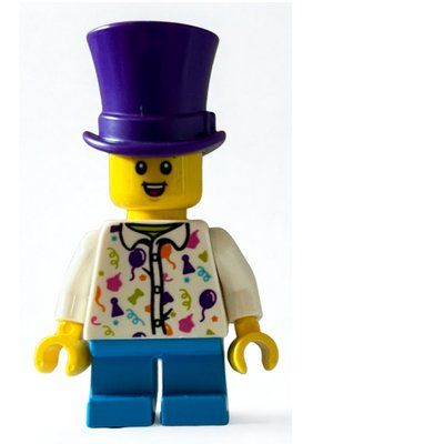 Figurine Boy, White Shirt with Balloons, Dark Purple Top Hat du set 40584