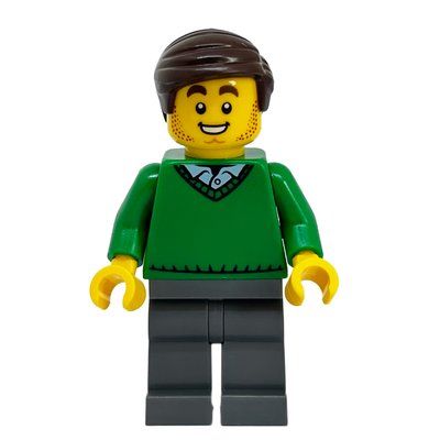 Figurine Green Torso, Dark Bluish Grey, Dark Brown Hair du set 40586