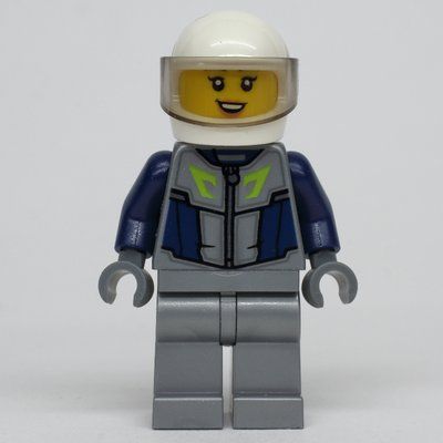 Figurine Race Driver - Flat Silver Torso, Flat Silver Legs, White Helmet du set 30640