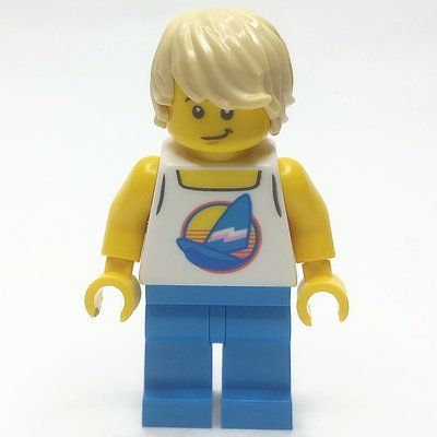 Figurine White Torso, Surfboard, Dark Azure Legs, Tan Hair du set 31138