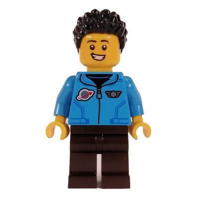 Figurine Dark Azure Torso, Dark Brown Legs, Black Hair du set 31139