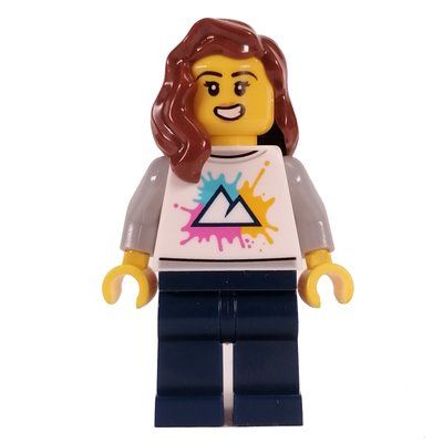 Figurine White Torso, Dark Blue Legs, Reddish Brown Hair du set 31139