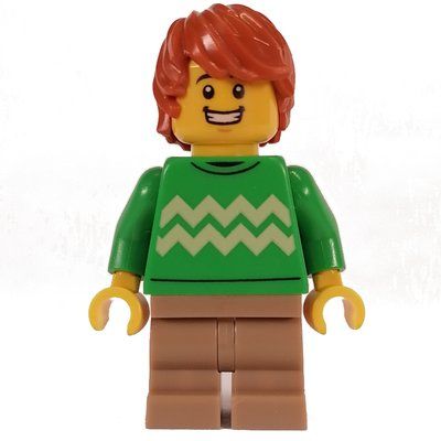 Figurine Bright Green Torso, Dark Tan Medium Legs, Dark Orange Hair du set 31139