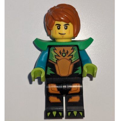 Figurine Stunt Rider, Black, Orange, and Green Race Suit du set 60359