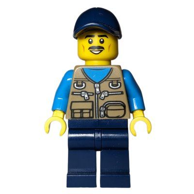 Minifigure Dark Tan Torso, Dark Blue Legs, Dark Blue Hat del set 910002