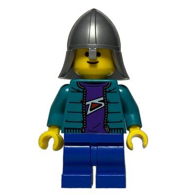 Minifigur Child - Dark Turquoise Torso, Blue Medium Legs, Flat Silver Knight Helmet aus Set 5007428