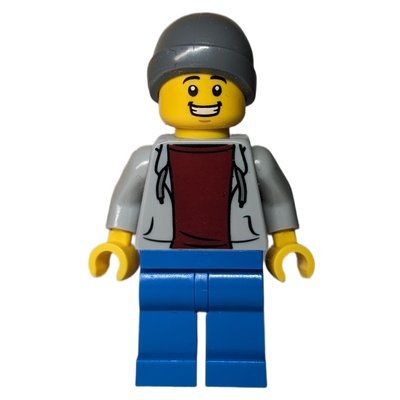 Figurine Light Bluish Grey Torso, Blue Legs, Dark Bluish Grey Beanie du set 910004
