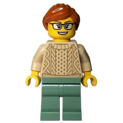 Figurine Tan Torso, Sand Green Legs, Dark Orange Hair du set 910004