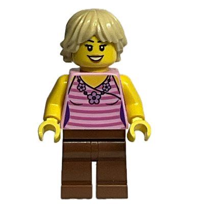 Figurine Bright Pink Torso, Dark Red Legs, Tan Hair du set 910004