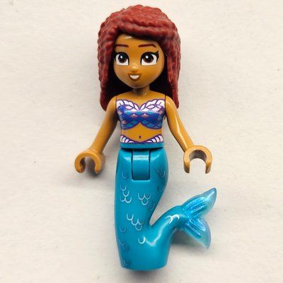 Minifigur Ariel - Mermaid Form, Live Action Movie Minidoll, Dark Red Hair aus Set 43229