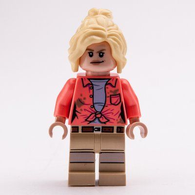 Minifigure Ellie Sattler, Coral Shirt, Ponytail, Open Mouth del set 76959