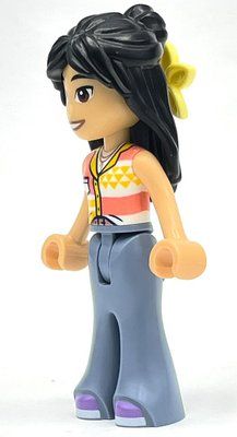 Figurine Liann - Coral/Bright Light Orange Top, Sand Blue Legs, Flower du set 41757