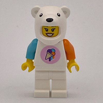 Minifigure Ice Cream Vendor, Polar Bear Costume del set 60363