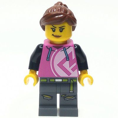 Figurine Woman, Dark Pink Hoodie, Dark Bluish Gray Legs du set 60364