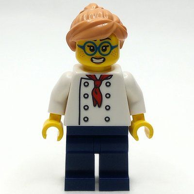 Figurine Pizza Chef, Dark Azure Glasses du set 60380
