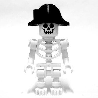 Minifiguur Skeleton, Standard Face, Bicorne Hat, One Leg uit set 60379