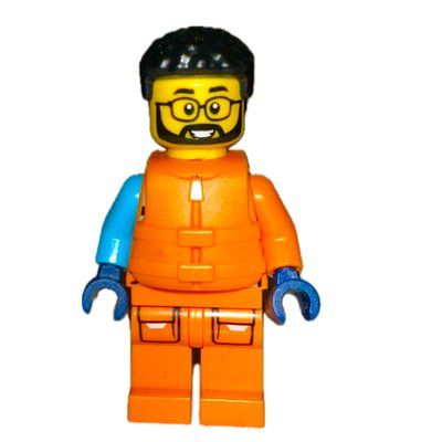 Minifigure Arctic Explorer, STEVEGOESNORTH, Orange Suit with Life Vest del set 60368