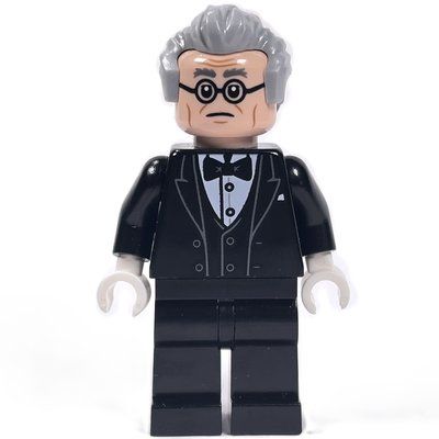 Minifigure Alfred Pennyworth, Light Bluish Gray Hair, Glasses del set 76252