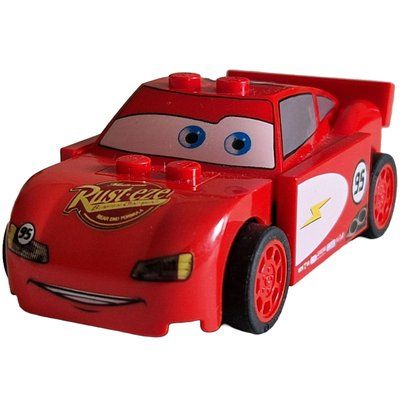 Minifigure Lightning McQueen, White Sides (LBG 3710) del set 8200
