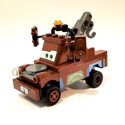 Minifigure Tow Mater, Raised Left Eye from set 8638