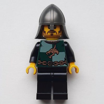 Minifigura Dragon Knight, Dark Green, Pearl Dark Gray Helmet, Stubble del set 30061