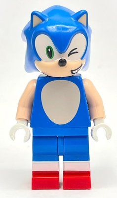 Figurine Sonic the Hedgehog, Light Nougat Face, Green Eyes, Winking du set 76991