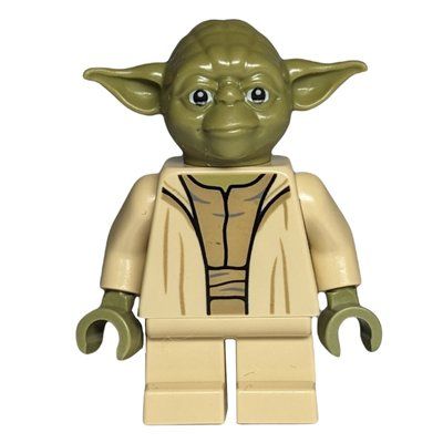 Figurine Yoda, Olive Green Head, Dark Tan Undershirt, Thin Creases du set 75438