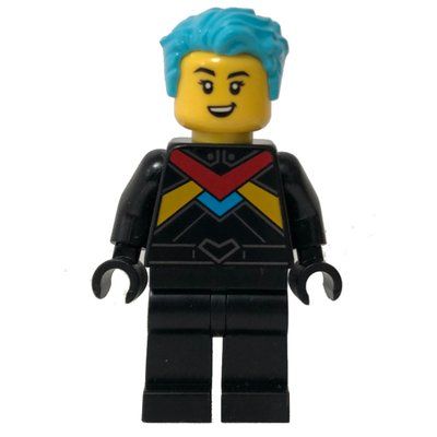 Figurine Race Driver - Black Torso, Black Legs, Medium Azure Hair du set 60395