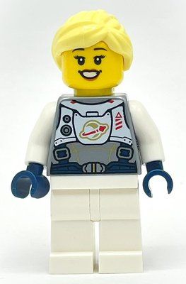 Figurine Astronaut, Female, Flat Silver Torso, White Legs, Bright Light Yellow Hair du set 31142