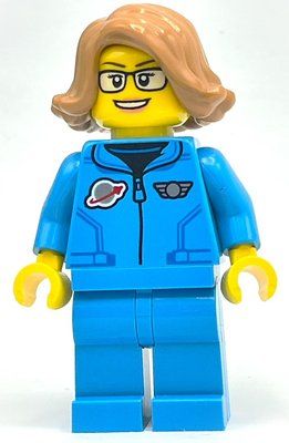 Figurine Astronaut, Female, Dark Azure Jump Suit, Medium Nougat Hair du set 31142