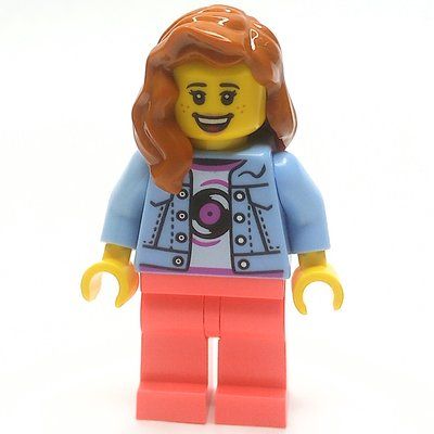Figurine Bright Light Blue Torso, Coral Legs, Dark Orange Hair du set 31141