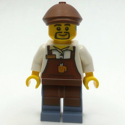 Figurine White Torso, Reddish Brown Apron, Sand Blue Legs, Reddish Brown Cap du set 31141