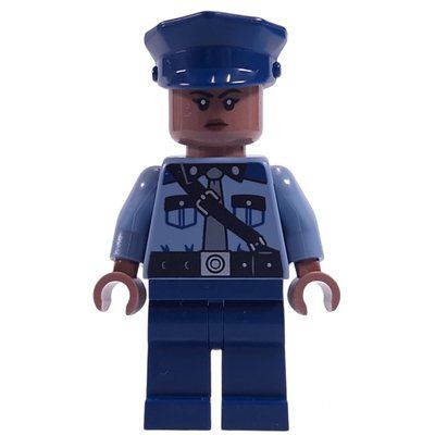 Figurine Guard, Sand Blue Torso, Dark Blue Legs, Dark Blue Cap, Medium Brown Head du set 76417