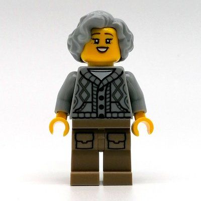 Figurine Woman, Light Bluish Gray Cardigan, Dark Tan Legs, Light Bluish Gray Hair du set 10325