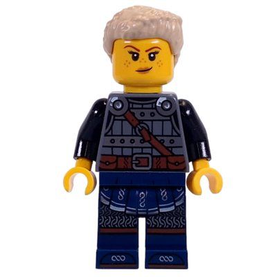 Minifigure Viking, Armor, Dark Blue Legs, Tan Hair del set 21343