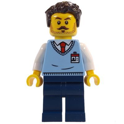 Minifigur Museum Employee, Dark Brown Hair aus Set 10326