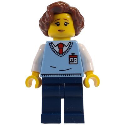 Minifigur Museum Employee, Reddish Brown Hair aus Set 10326
