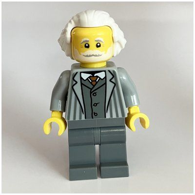 Figurine Passenger, Light Bluish Grey Torso, Dark Bluish Grey Legs, White Hair du set 21344
