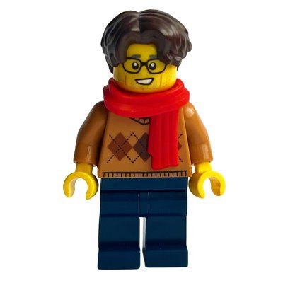 Figurine Medium Nougat Torso, Dark Blue Legs, Dark Brown Hair, Red Scarf du set 40603
