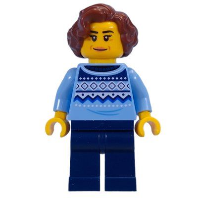 Figurine Bright Light Blue Torso, Dark Blue Legs, Reddish Brown Hair du set 4002023
