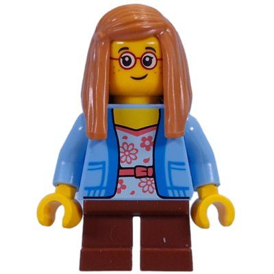 Figurine Kid - Bright Blue Torso, Reddish Brown Legs, Medium Nougat Hair du set 4002023