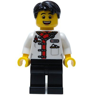 Figurine Waiter, White Torso, Black Legs, Black Hair du set 80113